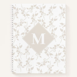 Cuaderno Hoja decorativa Botánica Beige Monogramada