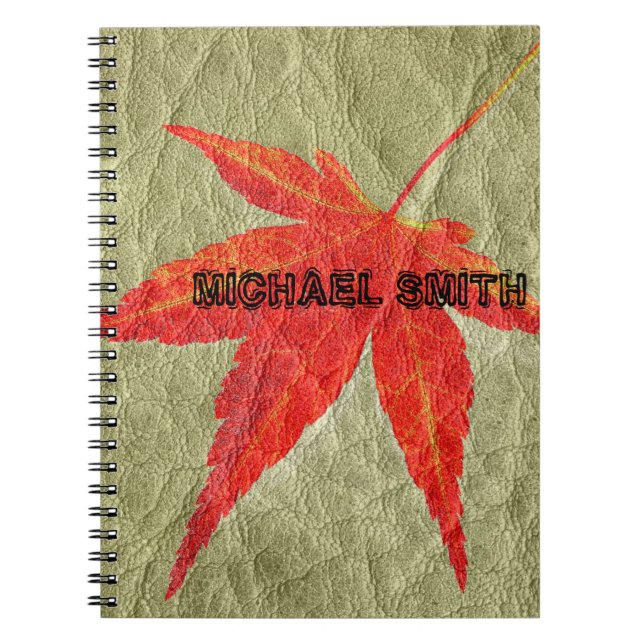 Cuaderno Hoja roja en el cuero del moreno (Frente)