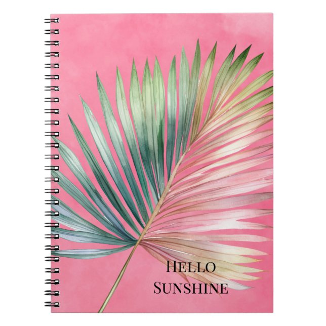 Cuaderno Hoja Tropical Rosa Verde (Frente)