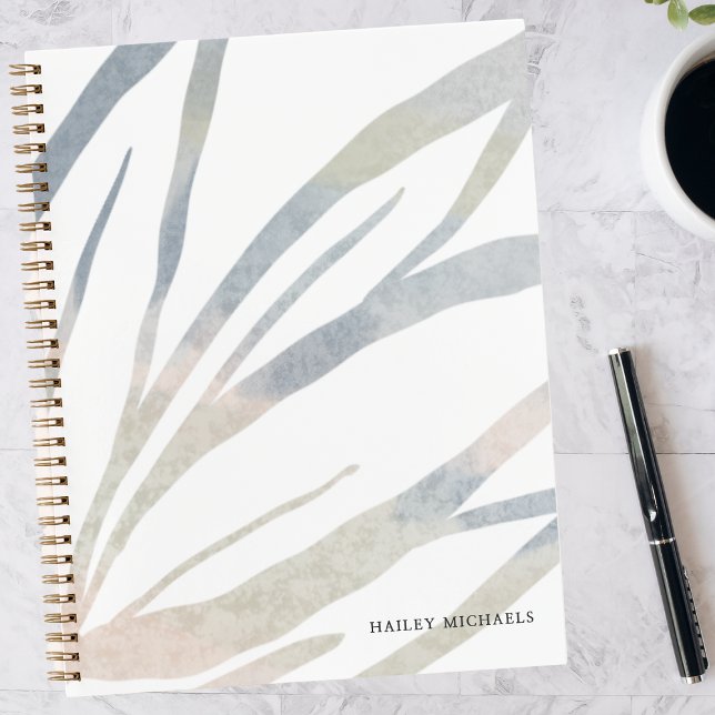 Cuaderno Hojas abstractas boho con nombre personalizado (Subido por el creador)