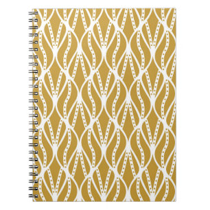 Cuaderno Hojas Art Deco, patrón clásico sin costuras.