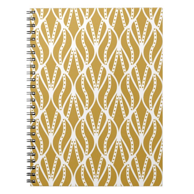 Cuaderno Hojas Art Deco, patrón clásico sin costuras. (Frente)