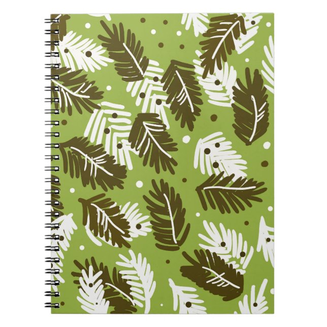 Cuaderno Hojas blancas verdes: Patrón de conferencia (Frente)