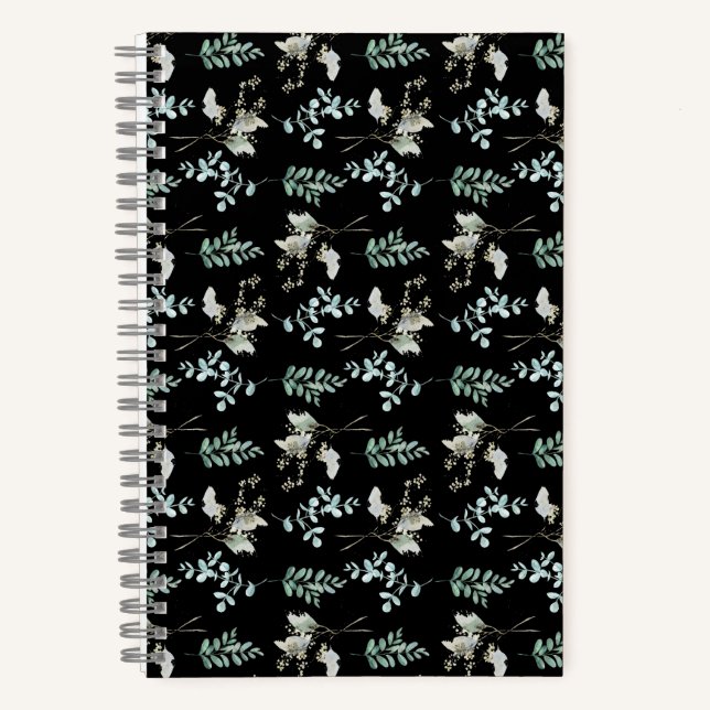 Cuaderno Hojas botánicas verdes de moda (Anverso)