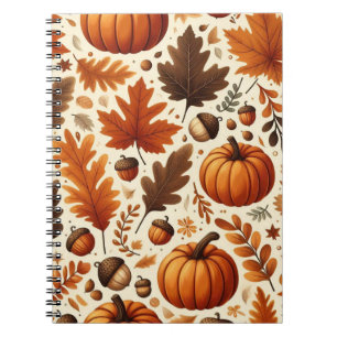 Cuaderno hojas/calabazas/bellotas clásicas Otoño