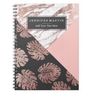 Cuaderno Hojas color de rosa rosadas del queso suizo del