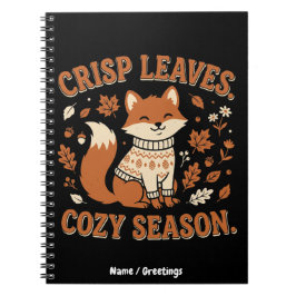 Cuaderno Hojas Crujientes Temporada Acogedora Otoño Zorro C