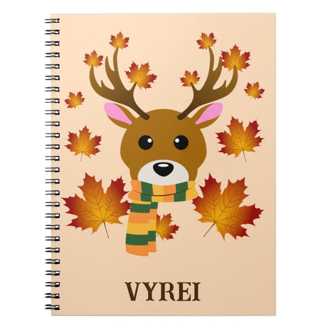 Cuaderno Hojas de arce de ciervo de otoño (Frente)