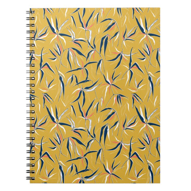 Cuaderno Hojas de bambú: patrón de cosecha de cosecha (Frente)