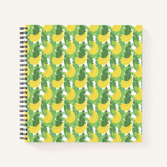 Cuaderno Hojas De Banano Y Patrón De Frutas (Anverso)