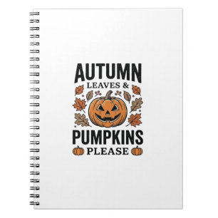 Cuaderno Hojas De Calabaza De Otoño Calabazas Por Favor Vin