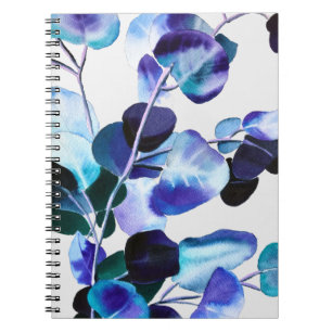 Cuaderno Hojas de eucalipto de color agua