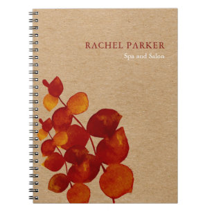 Cuaderno Hojas de eucalipto elegantes Kraft rústico