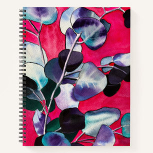 Cuaderno Hojas de goma Eucalyptus acuarela arte