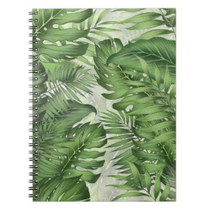 Cuaderno Hojas de la selva tropical: fondo floral sin solda