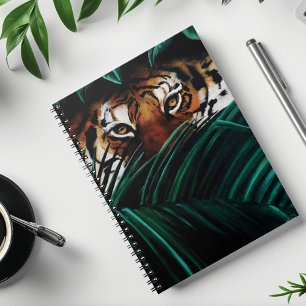 Cuaderno Hojas de la selva verde tigre