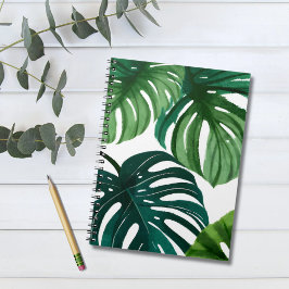 Cuaderno Hojas de Monstera | Acuarela Moderna Simple