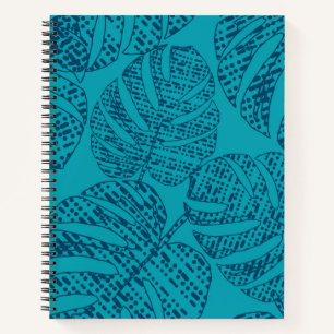 Cuaderno Hojas de monstera azul.