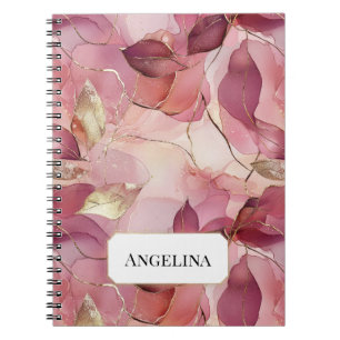Cuaderno Hojas de oro rosadas de Rubor