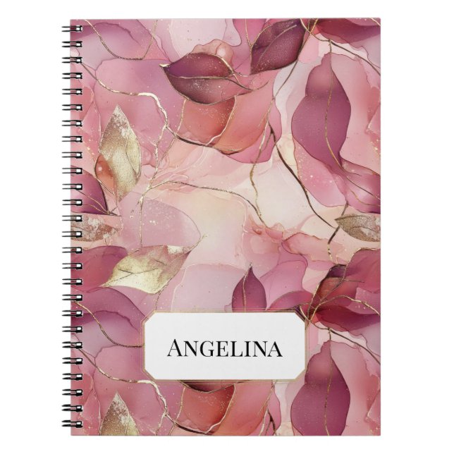 Cuaderno Hojas de oro rosadas de Rubor (Frente)