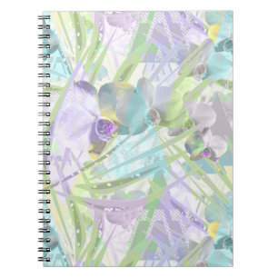 Cuaderno Hojas de orquídea y palmera, tropicales