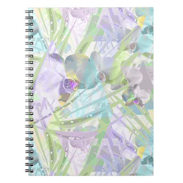 Cuaderno Hojas de orquídea y palmera, tropicales (Frente)