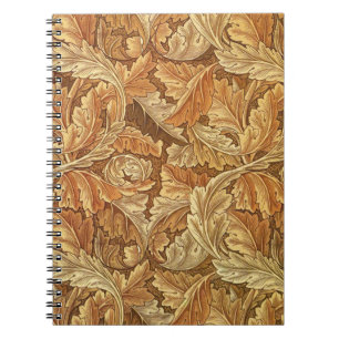 Cuaderno Hojas de otoño Acanthus marrón de William Morris