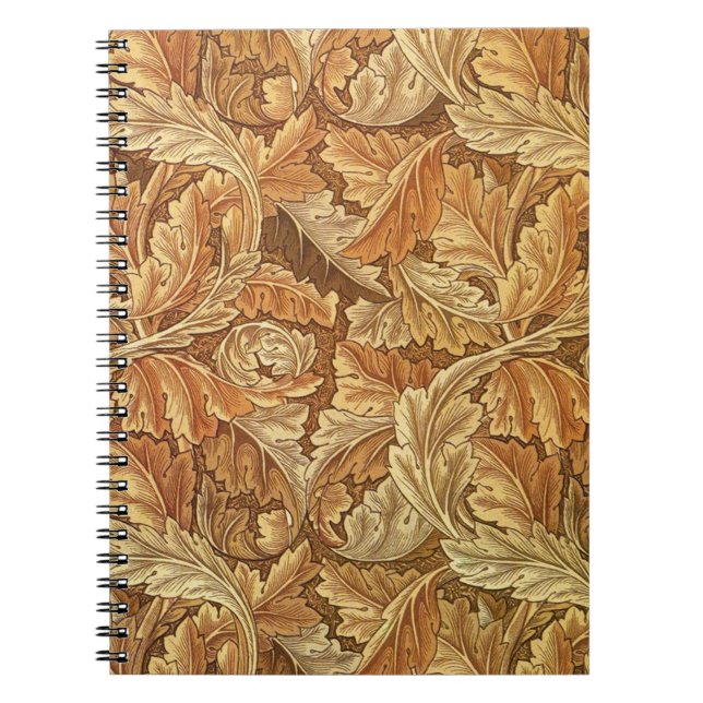 Cuaderno Hojas de otoño Acanthus marrón de William Morris (Frente)
