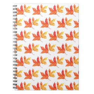 Cuaderno Hojas de otoño acuarela Otoño Árbol rústico