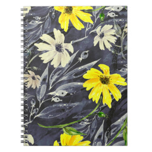 Cuaderno Hojas de otoño, bayas: patrón de acuarela.