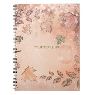 Cuaderno Hojas de Otoño Brillantes Invierno Dorado Otoño In
