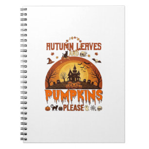 Cuaderno Hojas de Otoño Calabazas Por Favor Halloween Casa 