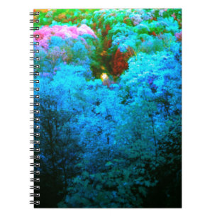 Cuaderno Hojas de otoño coloreadas de azul
