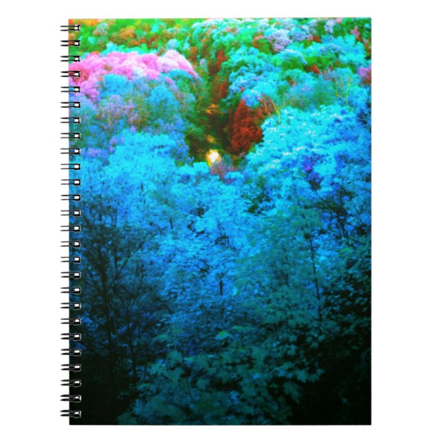 Cuaderno Hojas de otoño coloreadas de azul (Frente)