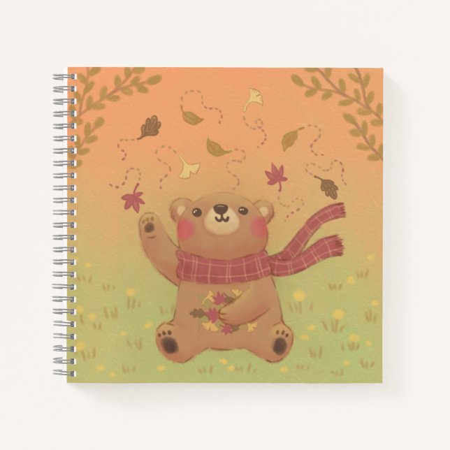 Cuaderno Hojas de otoño de Teddy Bear (Anverso)