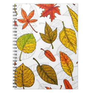 Cuaderno Hojas de otoño en blanco