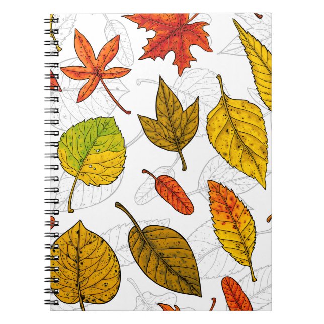 Cuaderno Hojas de otoño en blanco (Frente)