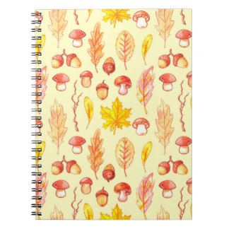 Cuaderno Hojas de otoño: fondo de escritorio retro de acuar