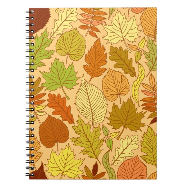 Cuaderno Hojas de otoño: impresión de tela sin costura (Frente)