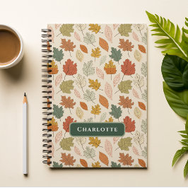 Cuaderno Hojas de otoño personalizadas personalizadas - Nom