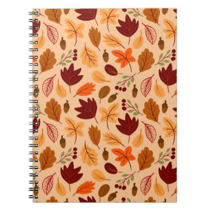 Cuaderno Hojas de otoño, simple patrón infantil sin costura