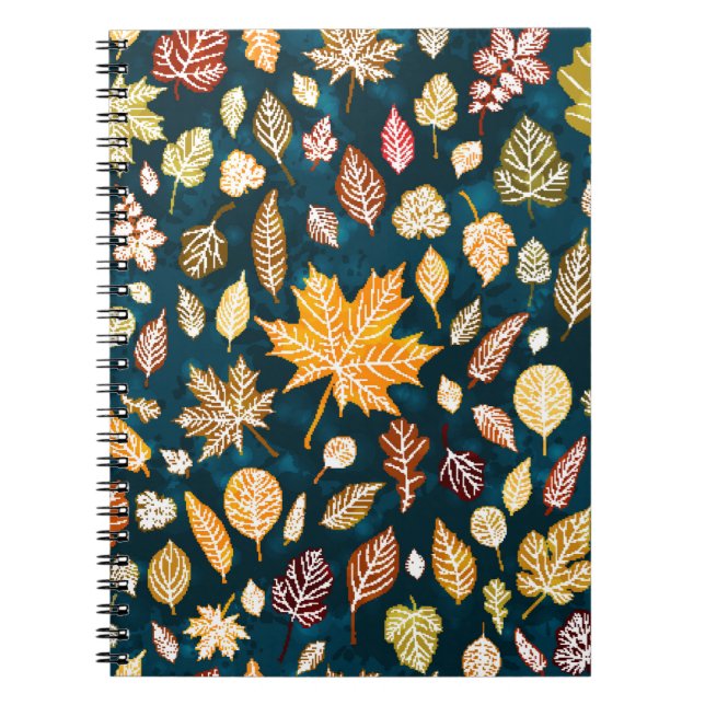 Cuaderno Hojas de otoño sin inconvenientes patrón de fondo  (Frente)