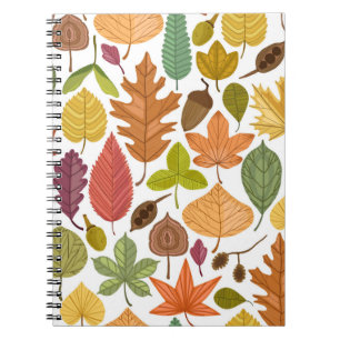 Cuaderno Hojas de otoño vintage patrón sin costura en baba 