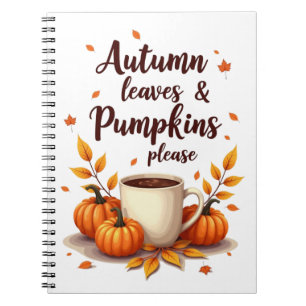 Cuaderno Hojas de Otoño y Calabazas Por Favor