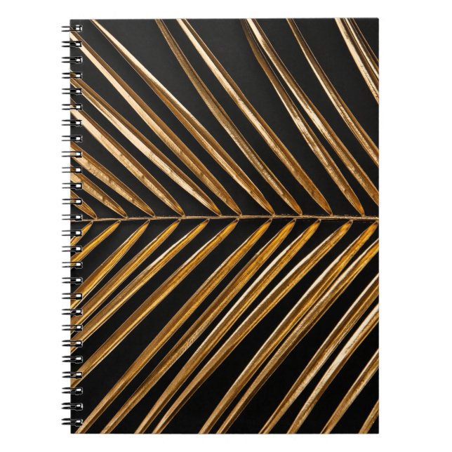 Cuaderno Hojas de palma de dátil pintadas doradas cerradas  (Frente)
