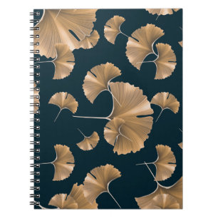 Cuaderno Hojas de palma de ginko tropical, patrón hawaiano.