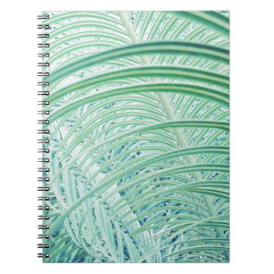 Cuaderno Hojas de palma de la planta verde suave