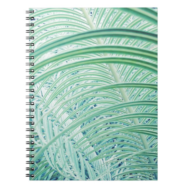 Cuaderno Hojas de palma de la planta verde suave (Frente)