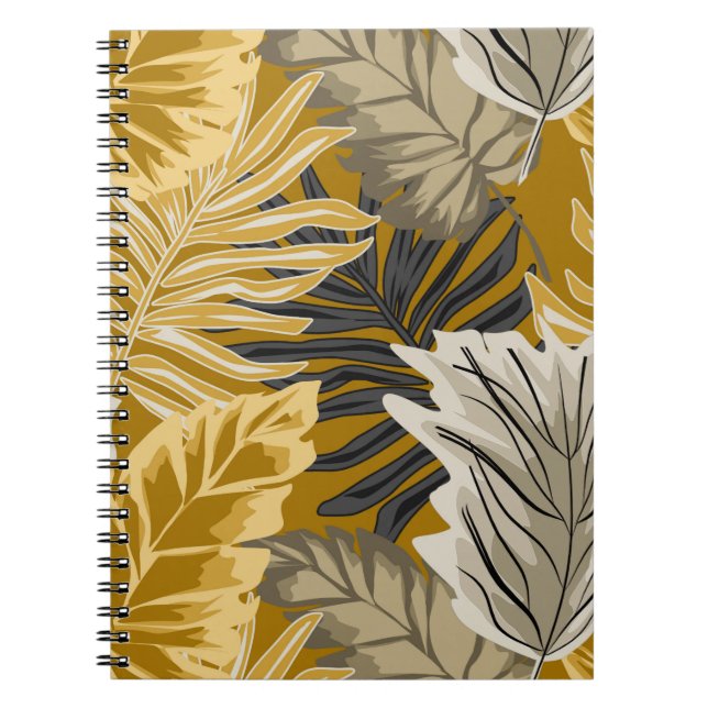 Cuaderno Hojas de palma, tropicales, botánicas, selvas, bos (Frente)