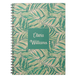 Cuaderno Hojas de Palma Verdes Estética